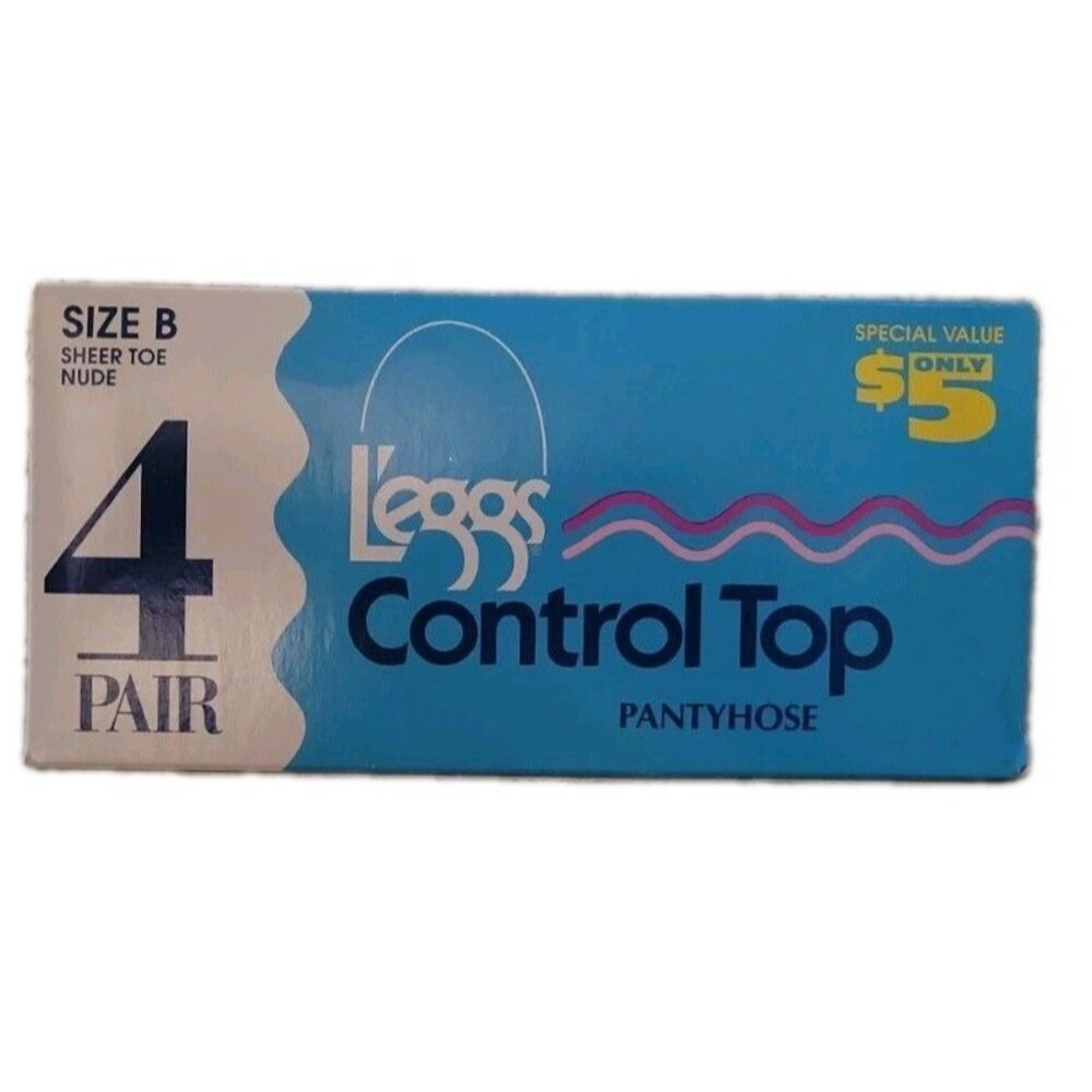 4 L'eggs Egg Control Top and Sheer Toe Energy Pantyhose Women's Size B Nude NOS